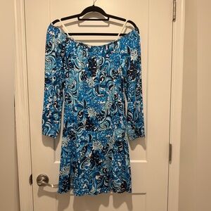 Lilly Pulitzer Lana Skort Romper Off The Shoulder Medium 1747 Blues